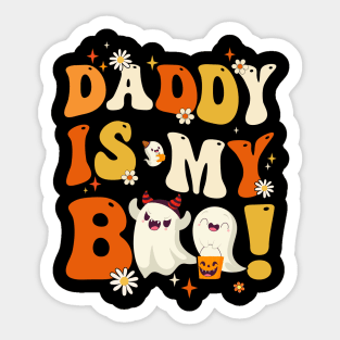 Groovy Daddy Is My Boo Halloween Boys Girls Kids Youth Sticker